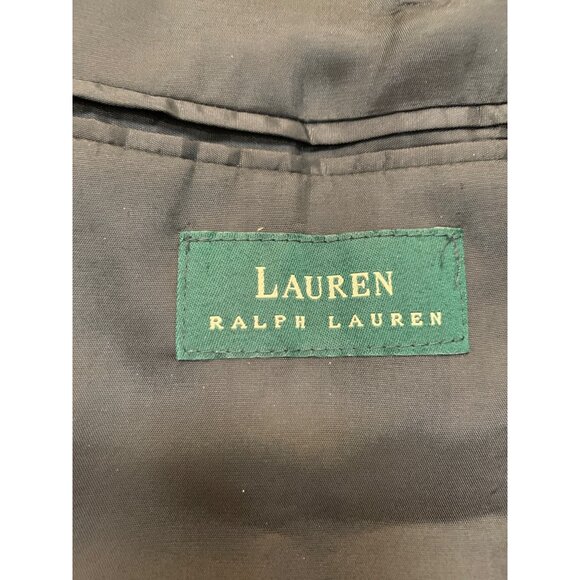 Lauren Ralph Lauren Black 43L Single Vent Two Button Camel Hair Blazer Four Butt - Picture 7 of 11